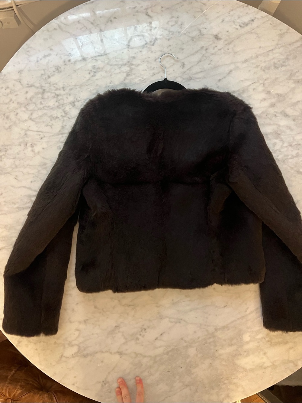 Theory chocolate genuine rabbit fur jacket - Picture 10 of 13